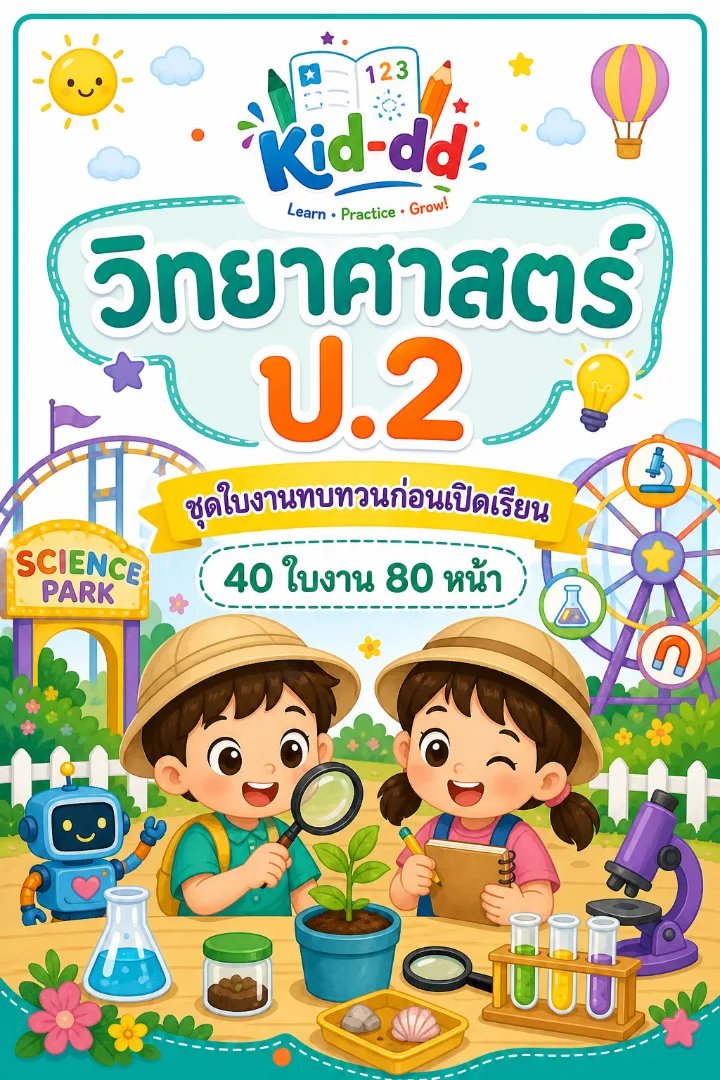 หน้าปกตัวอย่างใบงาน ชุดใบงาน วิทยาศาสตร์ ป2.